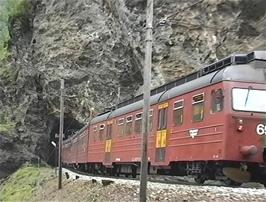 The train that follows the Rallarvegen down to Flam by a slightly different but very scenic route